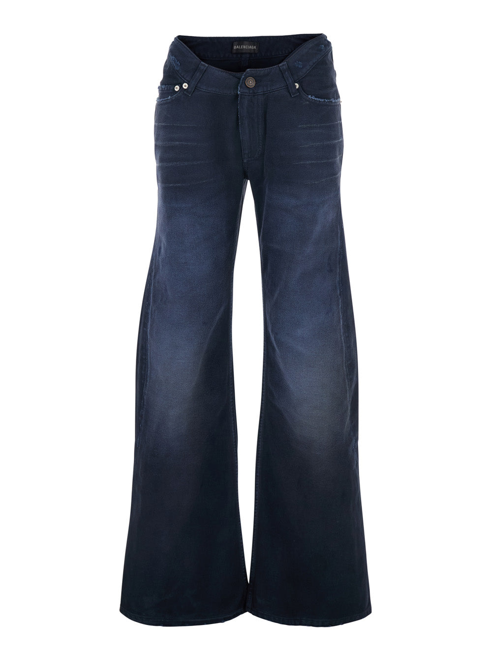Balenciaga Women Blue Five-Pocket Jeans With Curved Waist And Faded Effect In Denim For Women