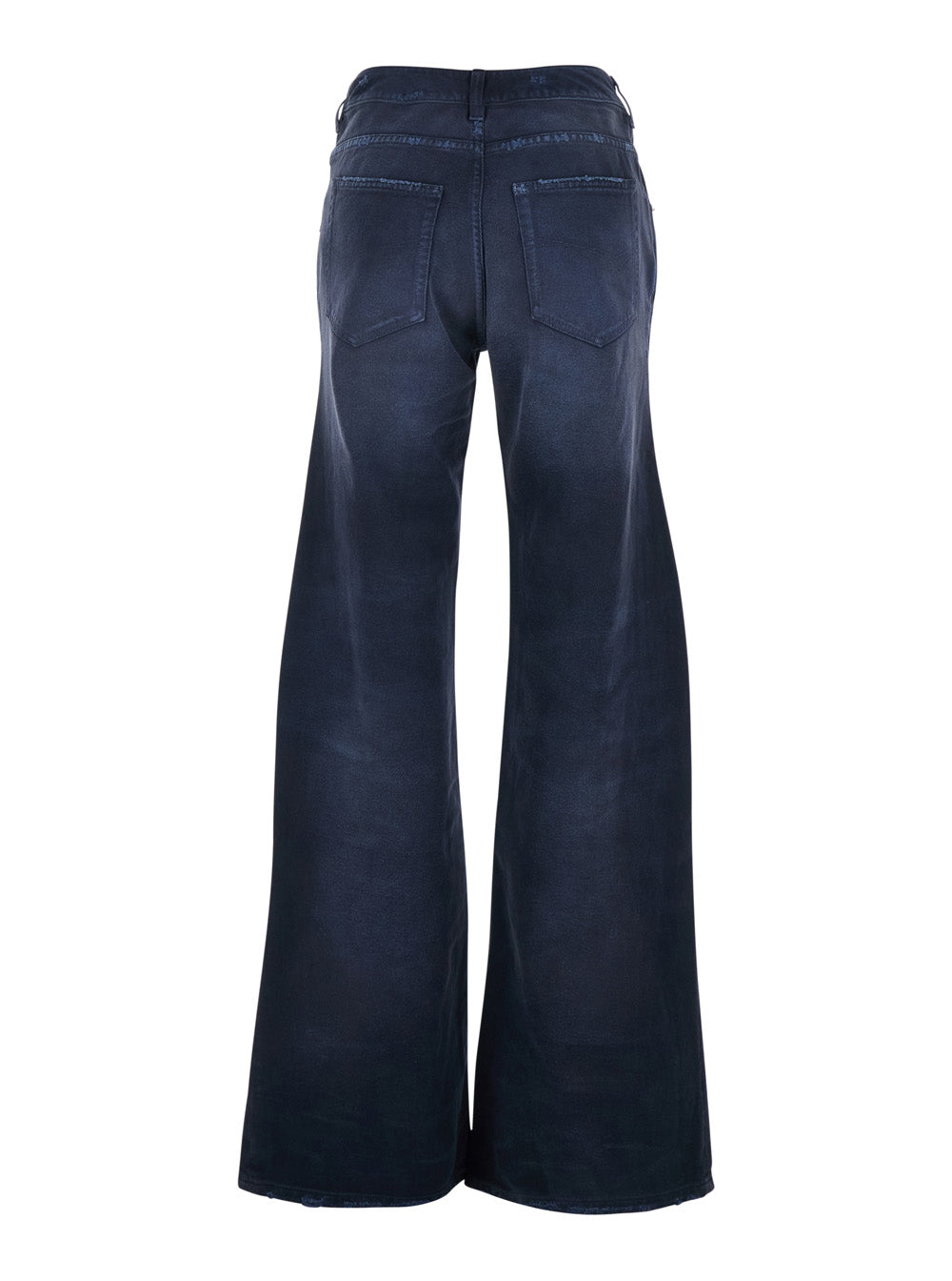 Balenciaga Women Blue Five-Pocket Jeans With Curved Waist And Faded Effect In Denim For Women