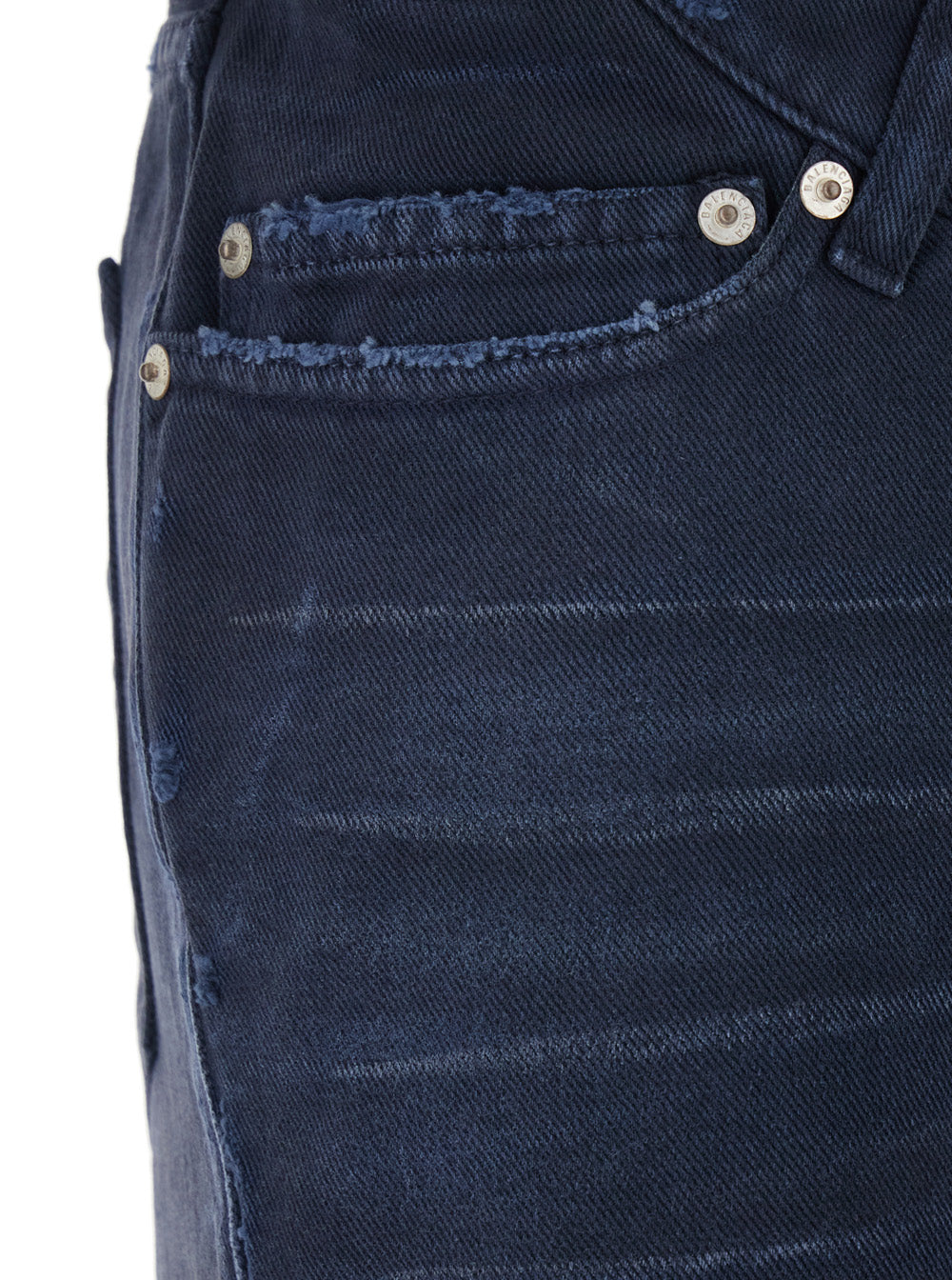 Balenciaga Women Blue Five-Pocket Jeans With Curved Waist And Faded Effect In Denim For Women