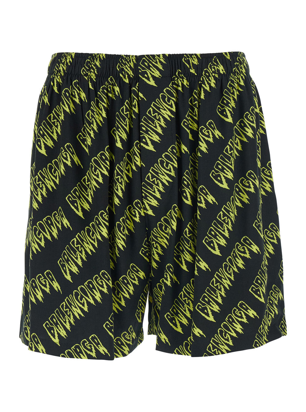 Balenciaga Men Creeper Viscose Yellow Shorts With Side Pockets For Men