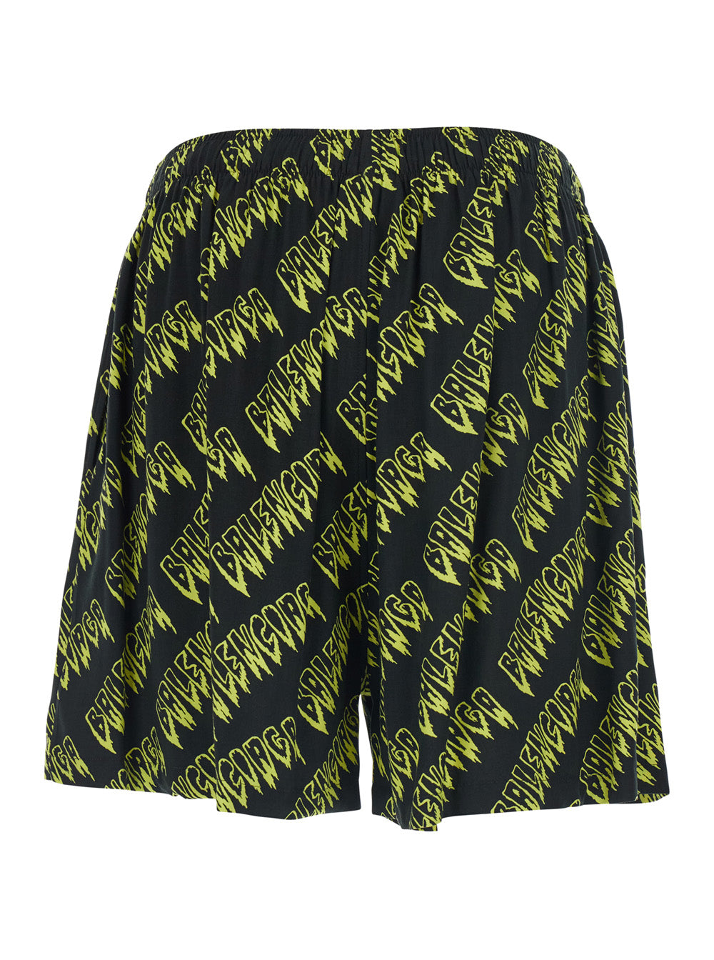 Balenciaga Men Creeper Viscose Yellow Shorts With Side Pockets For Men