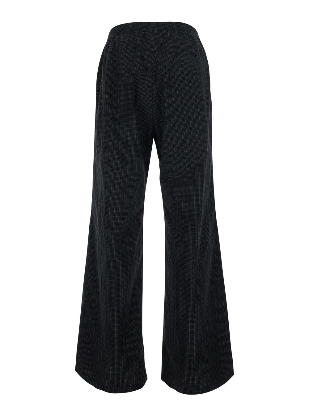 Balenciaga Men 'Taylor' Green Pants With Elastic Drawstring Waist And All-Over Check Motif In Cotton For Men