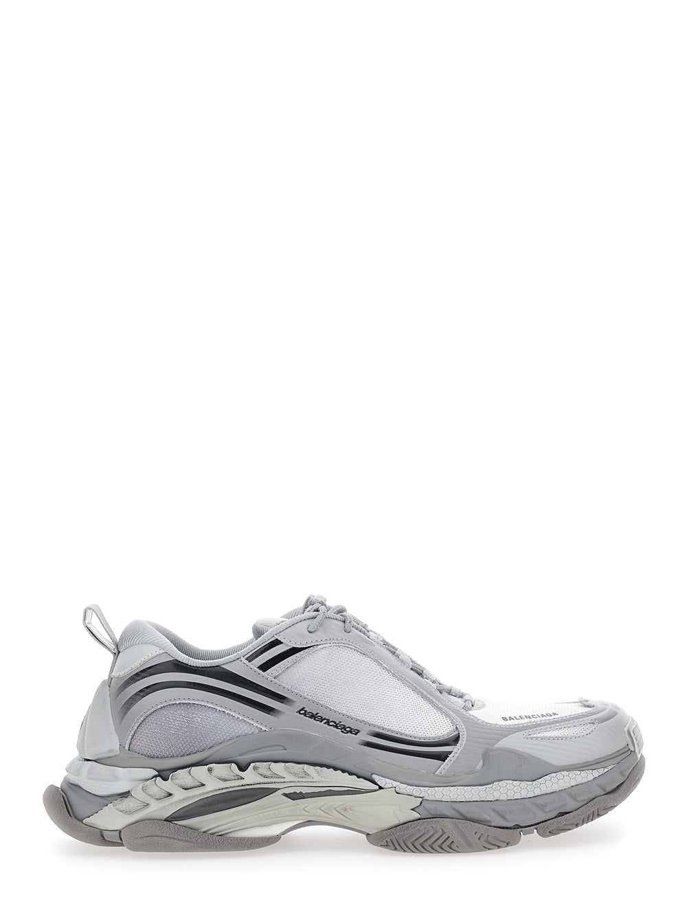 Balenciaga Men 'Triple S.2 ' Grey Sneakers With Logo On The Front And Back And Worn Effect In Leather For Men