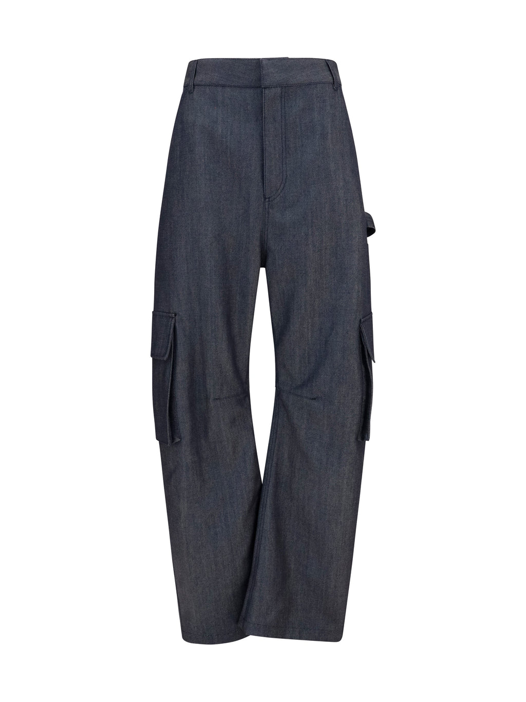 Balenciaga Women Denim Print Cargo Pants