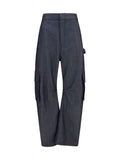 Balenciaga Women Denim Print Cargo Pants