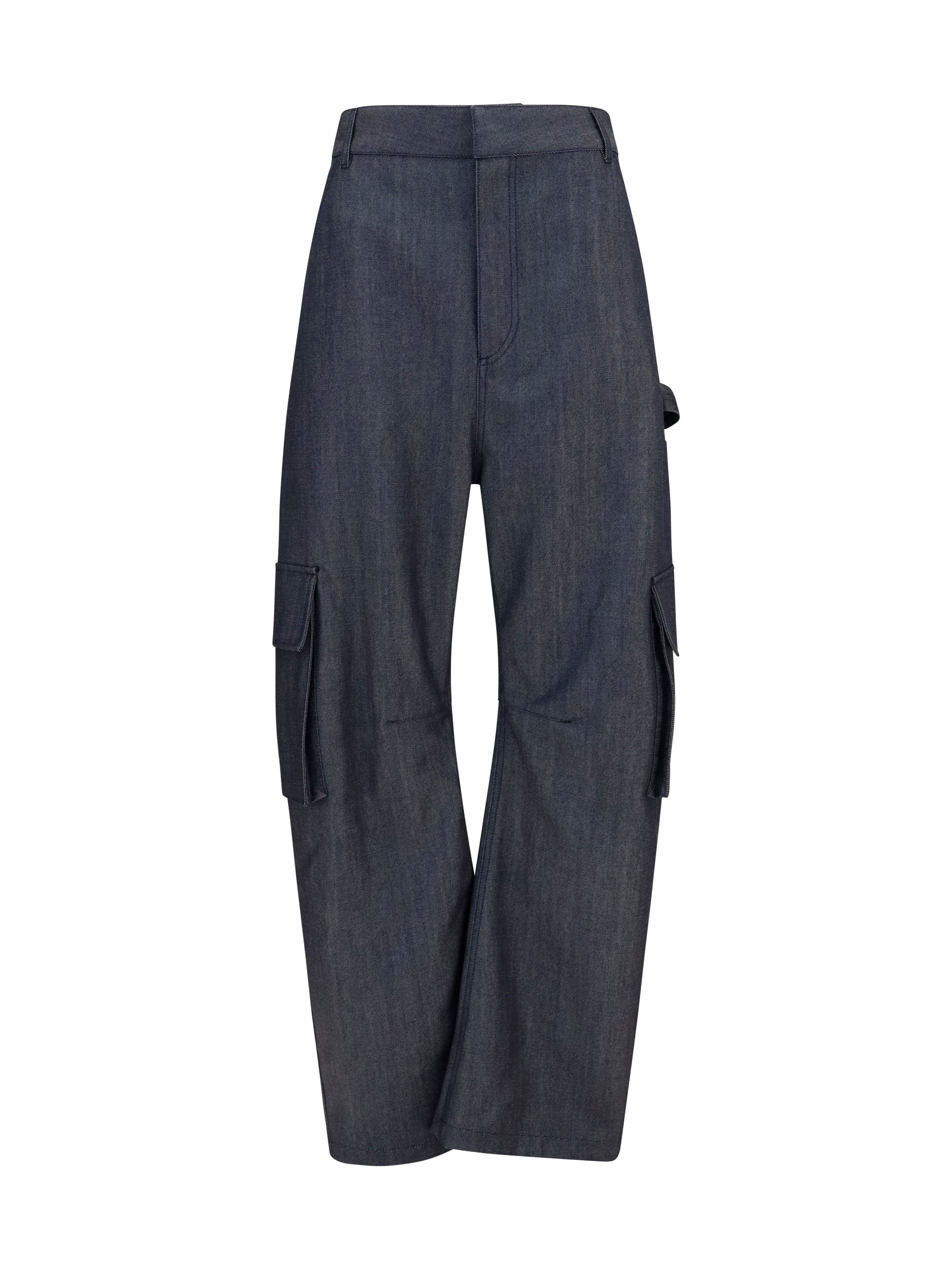 Balenciaga Women Denim Print Cargo Pants