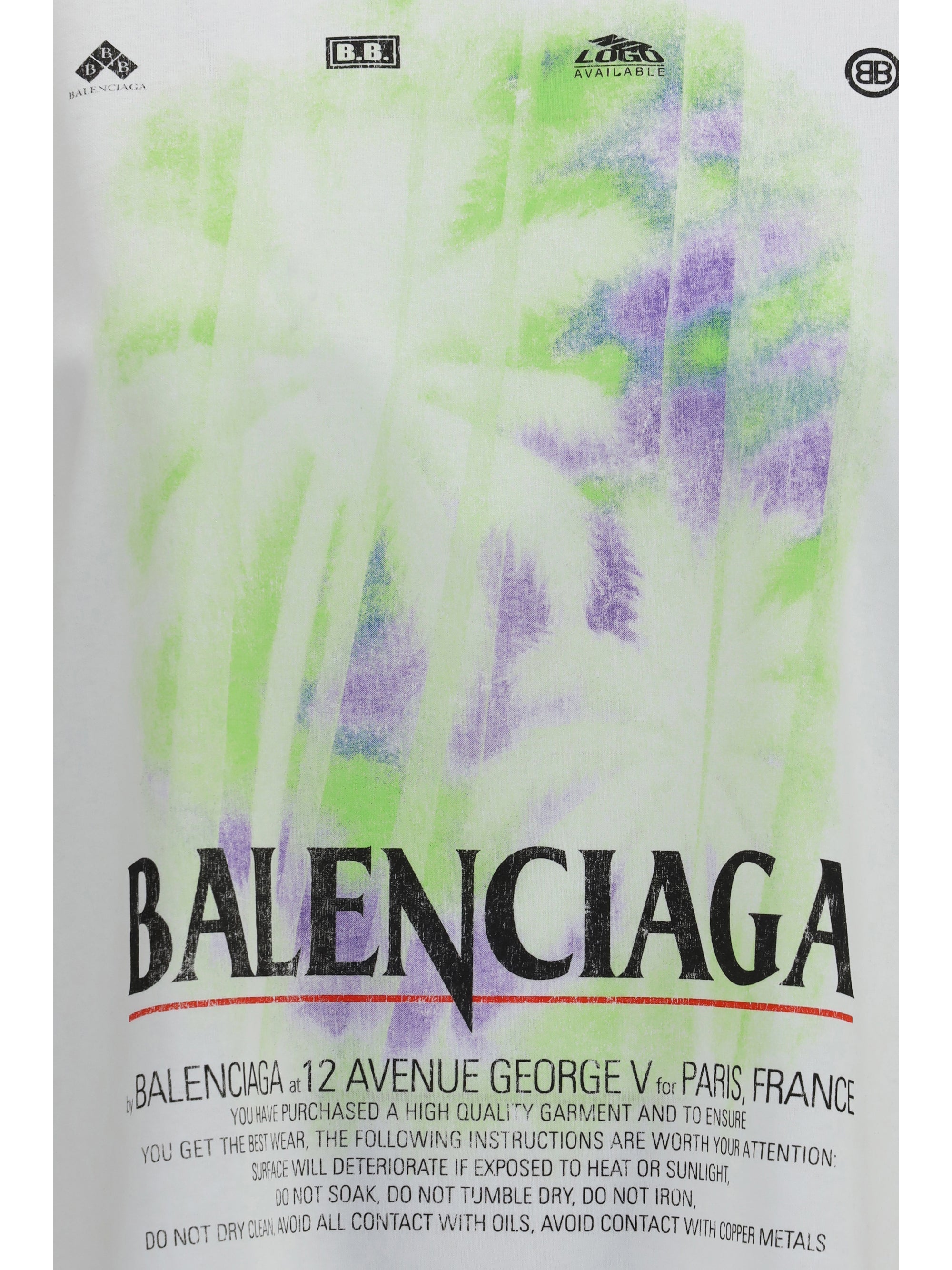 Balenciaga Printed Cotton T-shirt Full White