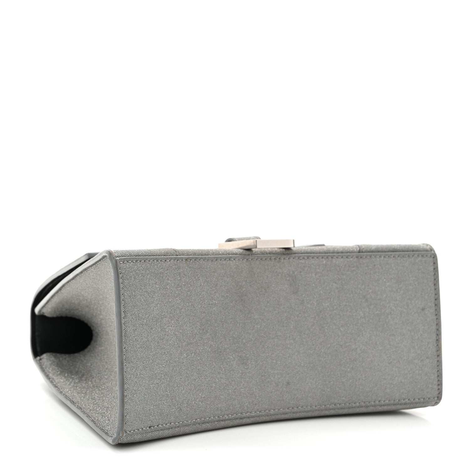 Glitter Fabric Small Hourglass Top Handle Bag Grey