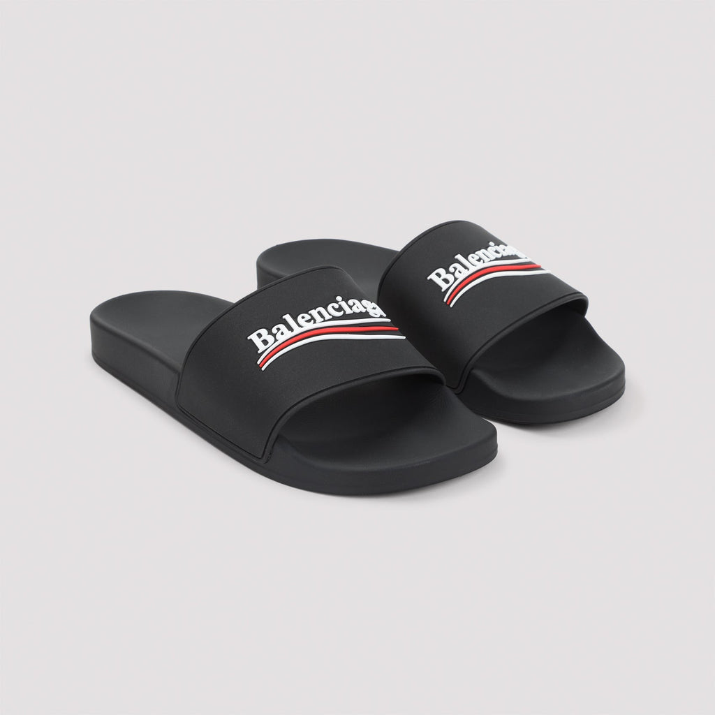 Balenciaga Pool Rubber Political Logo Slide Men
