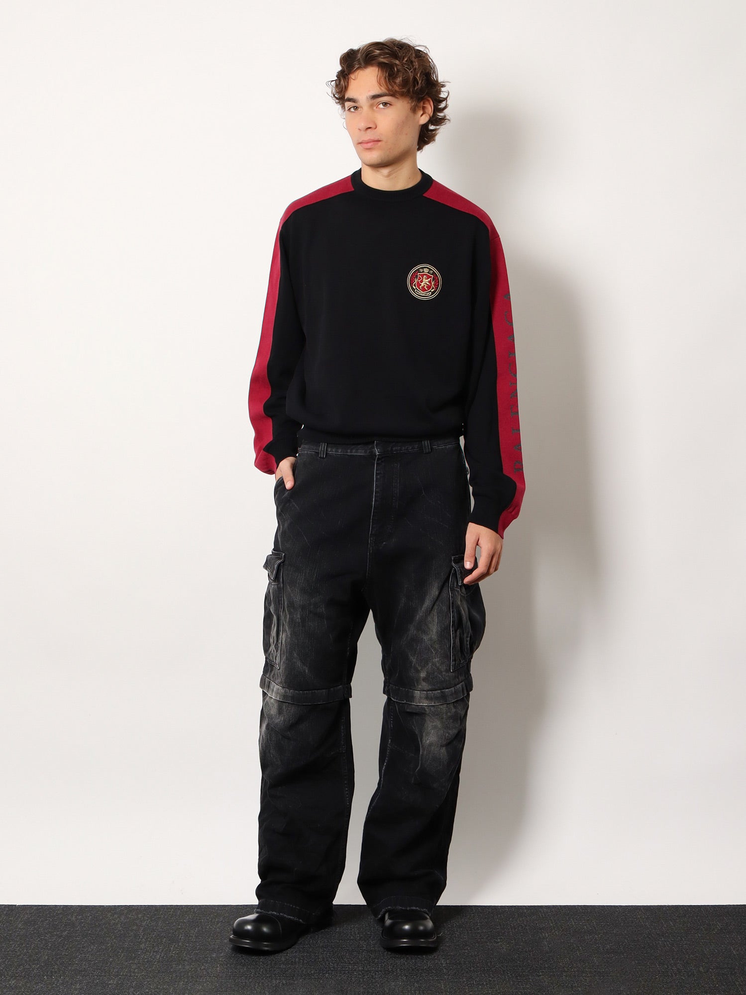 Balenciaga Cargo Black Denim Trousers Men