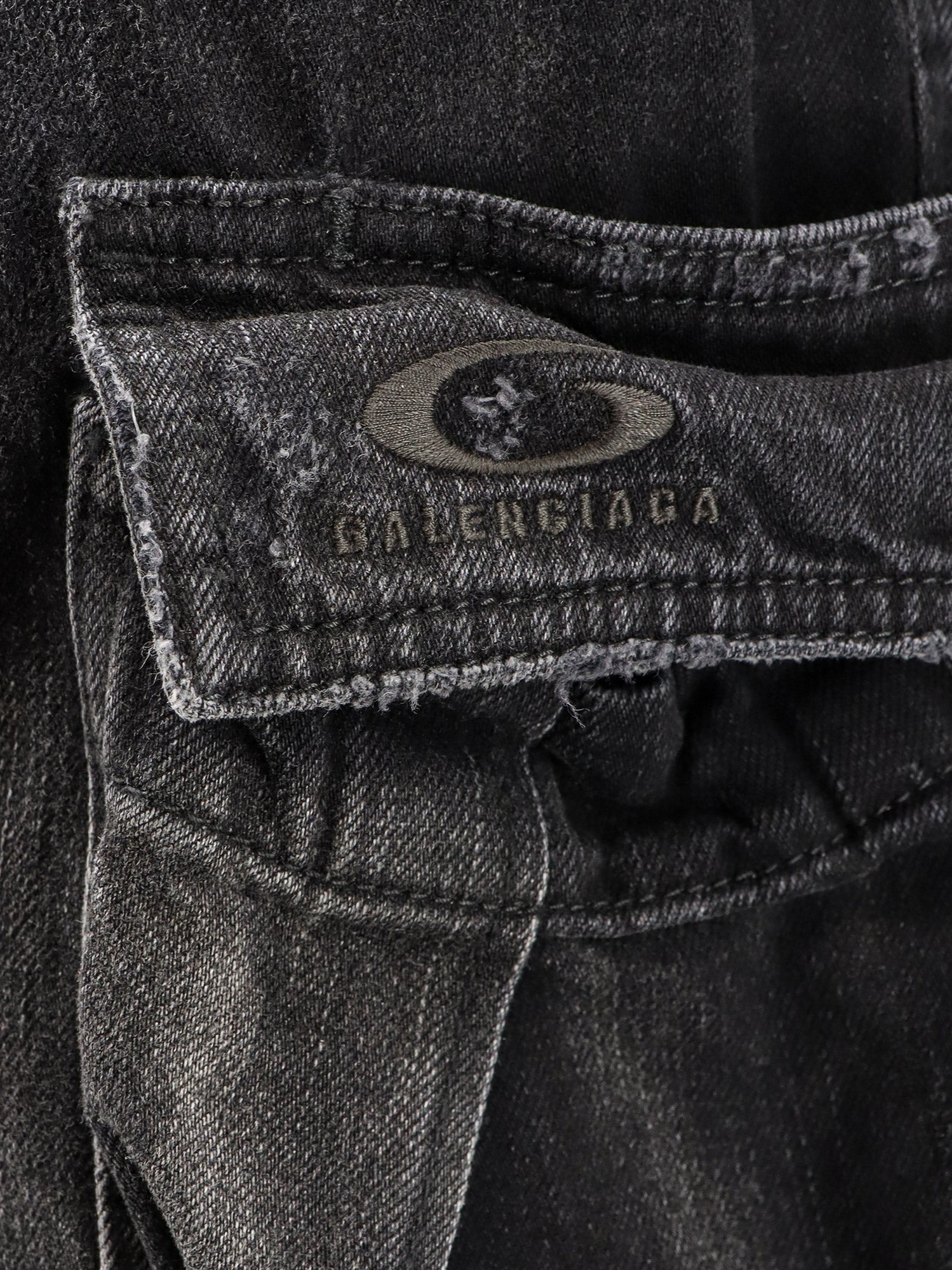 Balenciaga Cargo Black Denim Trousers Men