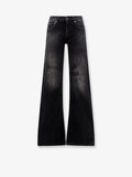 Balenciaga Women Wide Leg Black Denim Trousers