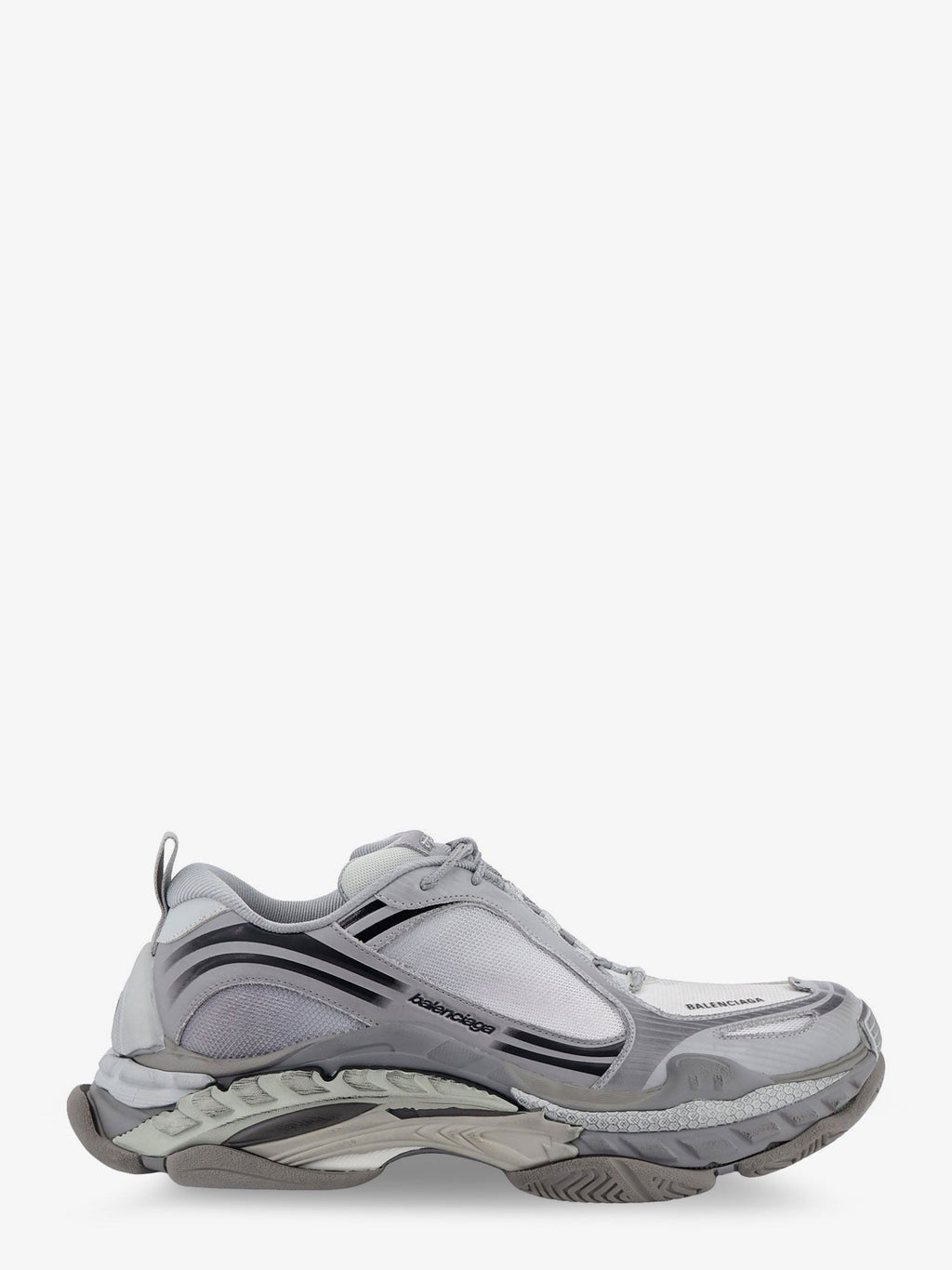 Balenciaga Men Triple S.2 Gradient Mesh And Nylon Insert Sneakers With Used Effect