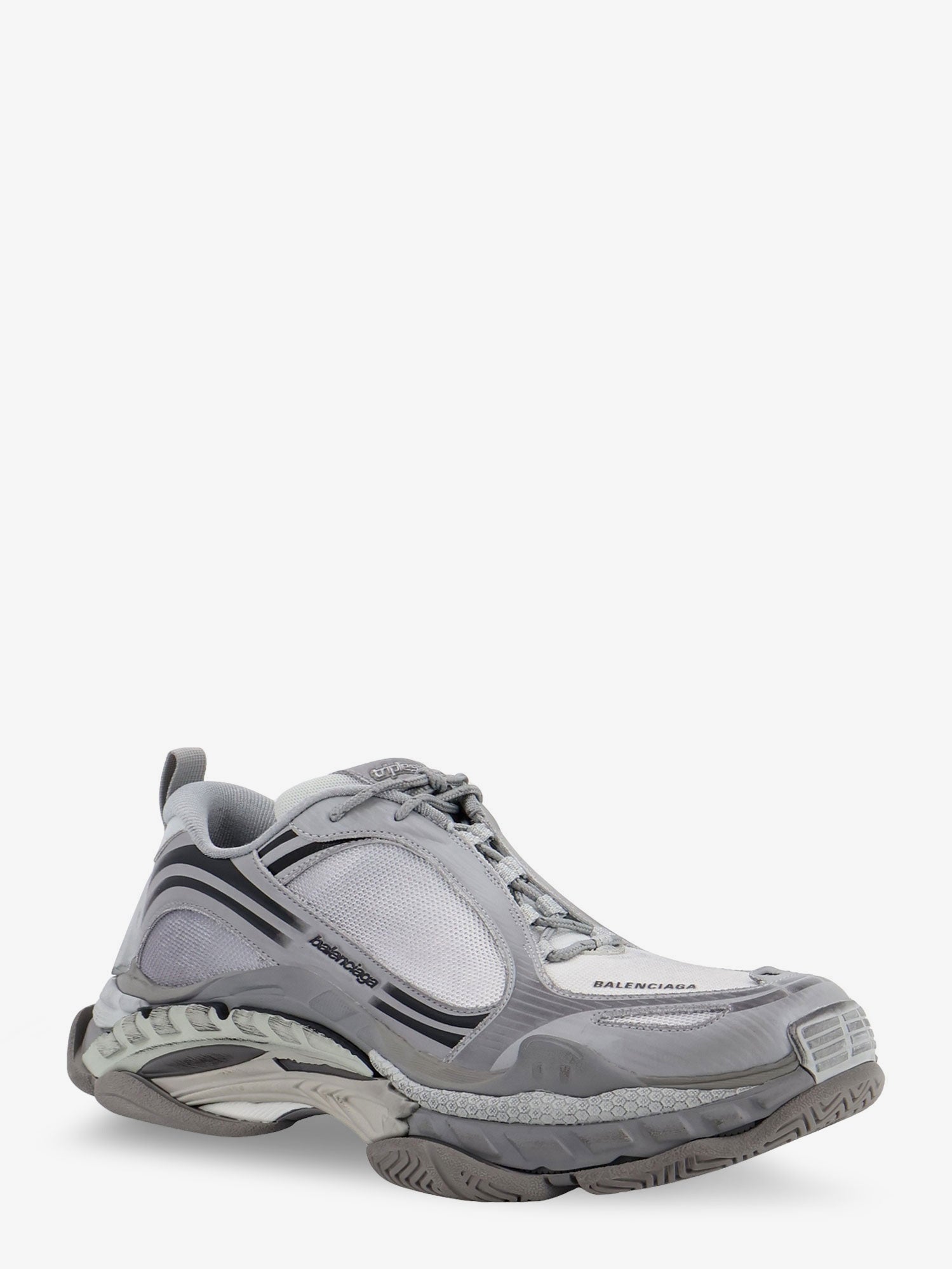 Balenciaga Men Triple S.2 Gradient Mesh And Nylon Insert Sneakers With Used Effect