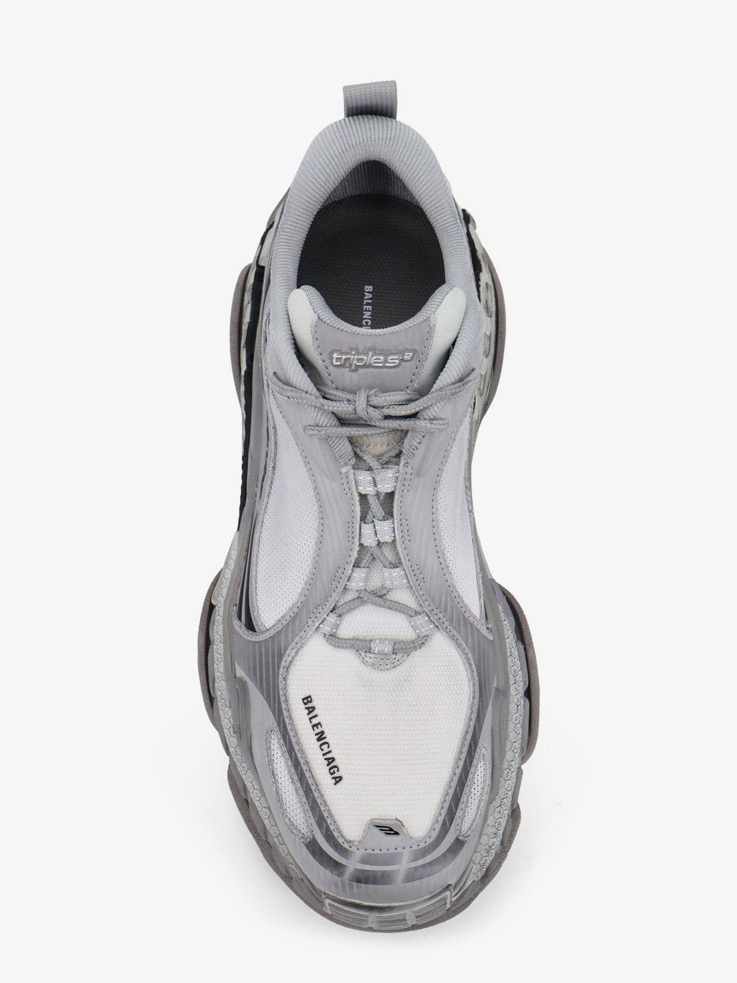 Balenciaga Men Triple S.2 Gradient Mesh And Nylon Insert Sneakers With Used Effect
