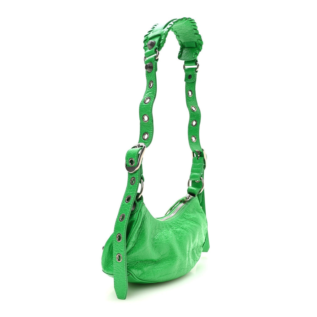 Agneau Arena Le Cagole Shoulder Bag XS Vivid Green