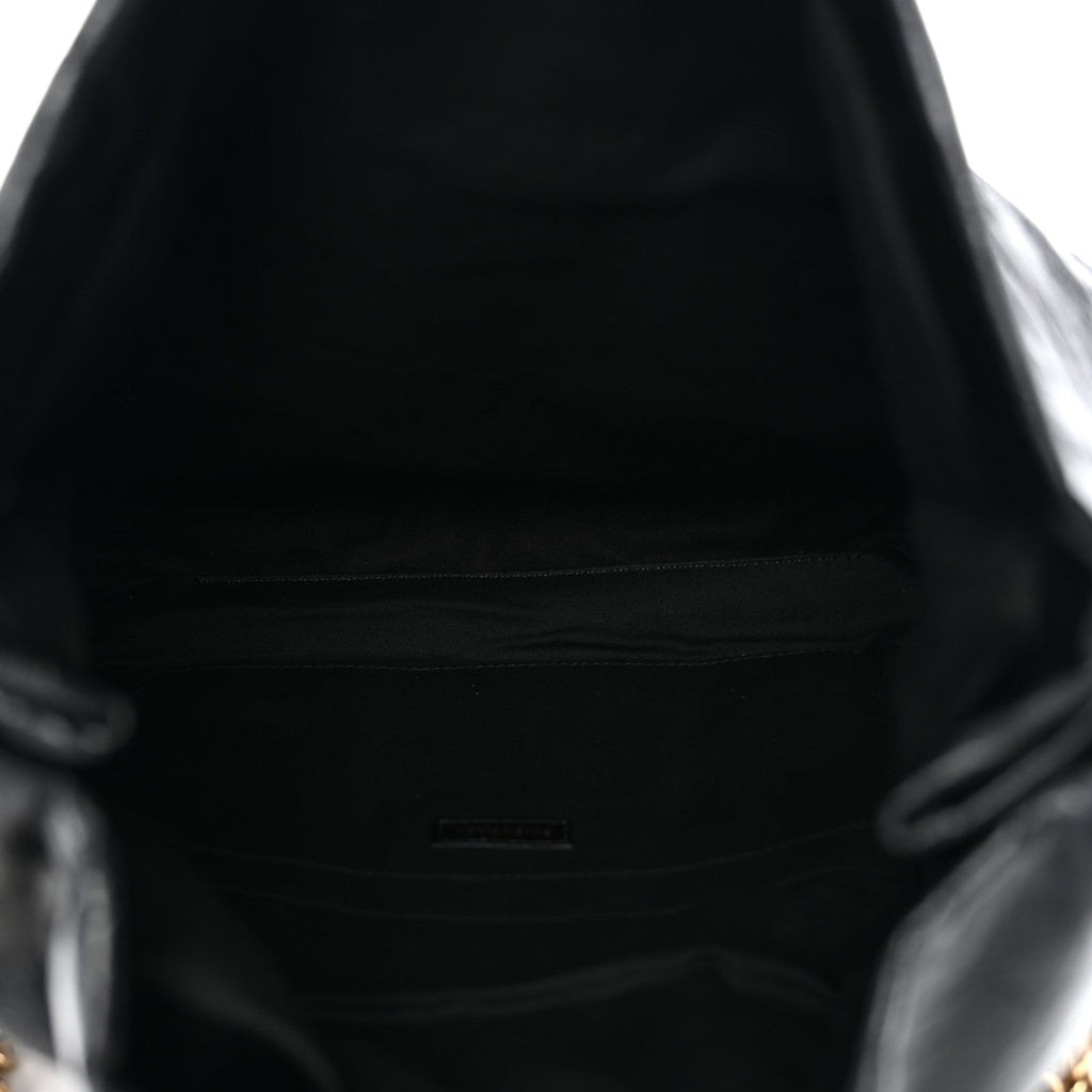 Arena Calfskin Medium Monaco Chain Shoulder Bag Black