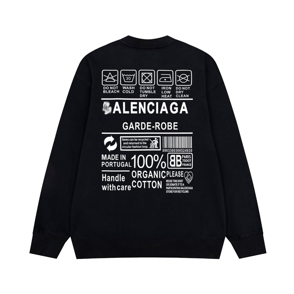 Balenciaga  Crew Neck Letter Sweatshirt