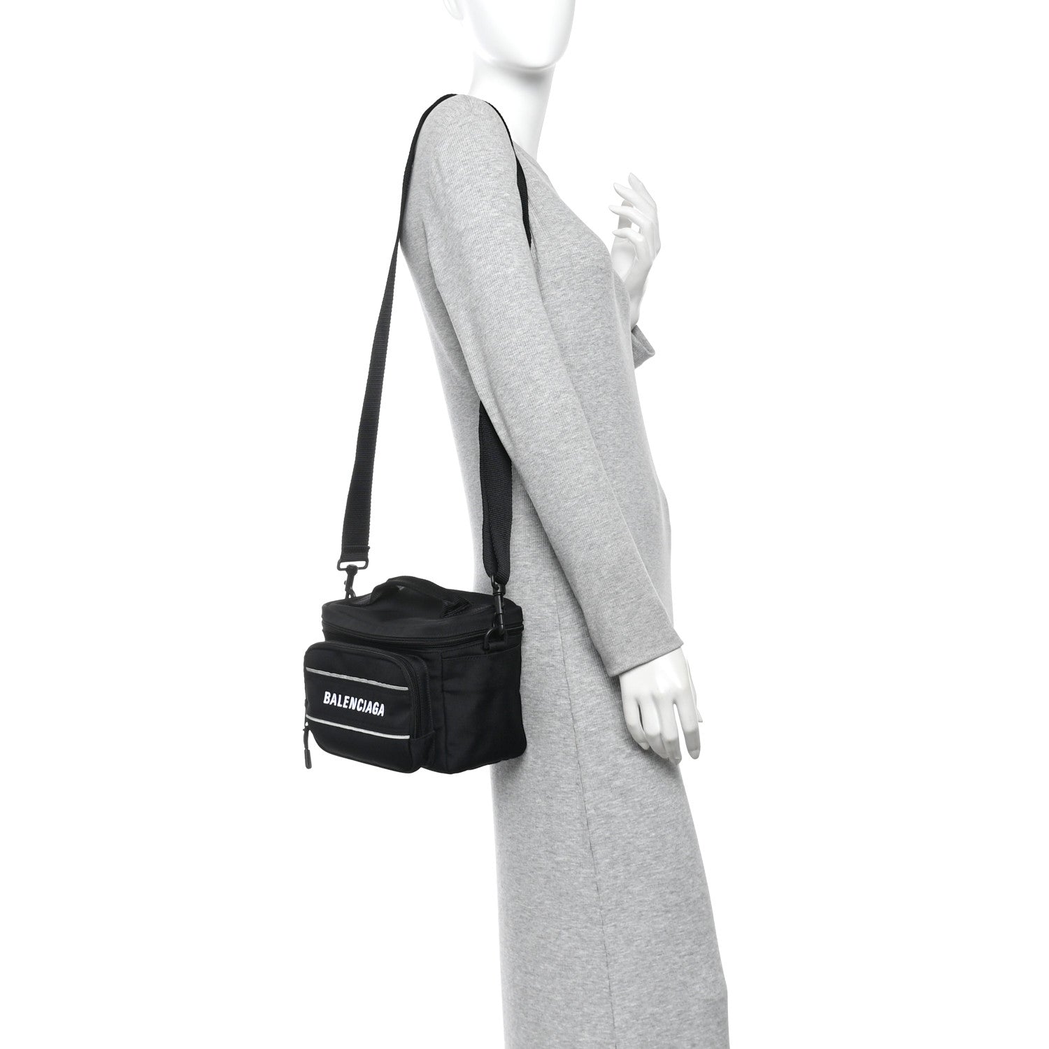 Nylon Logo Sport Camera Bag Black