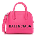 Signature Grained Calfskin Logo XXS Ville Top Handle Bag Fuchsia