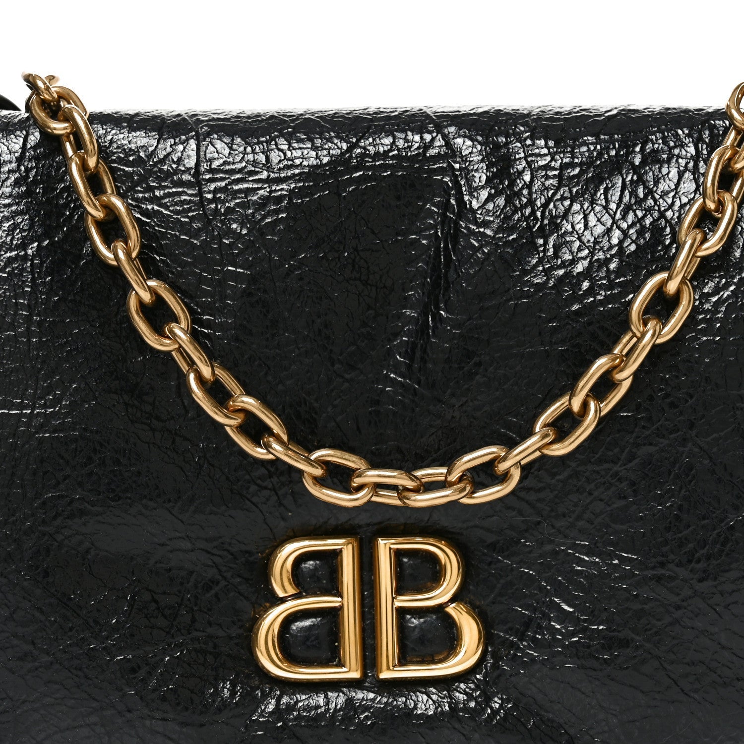 Arena Puffy Monaco Chain Shoulder Bag Black