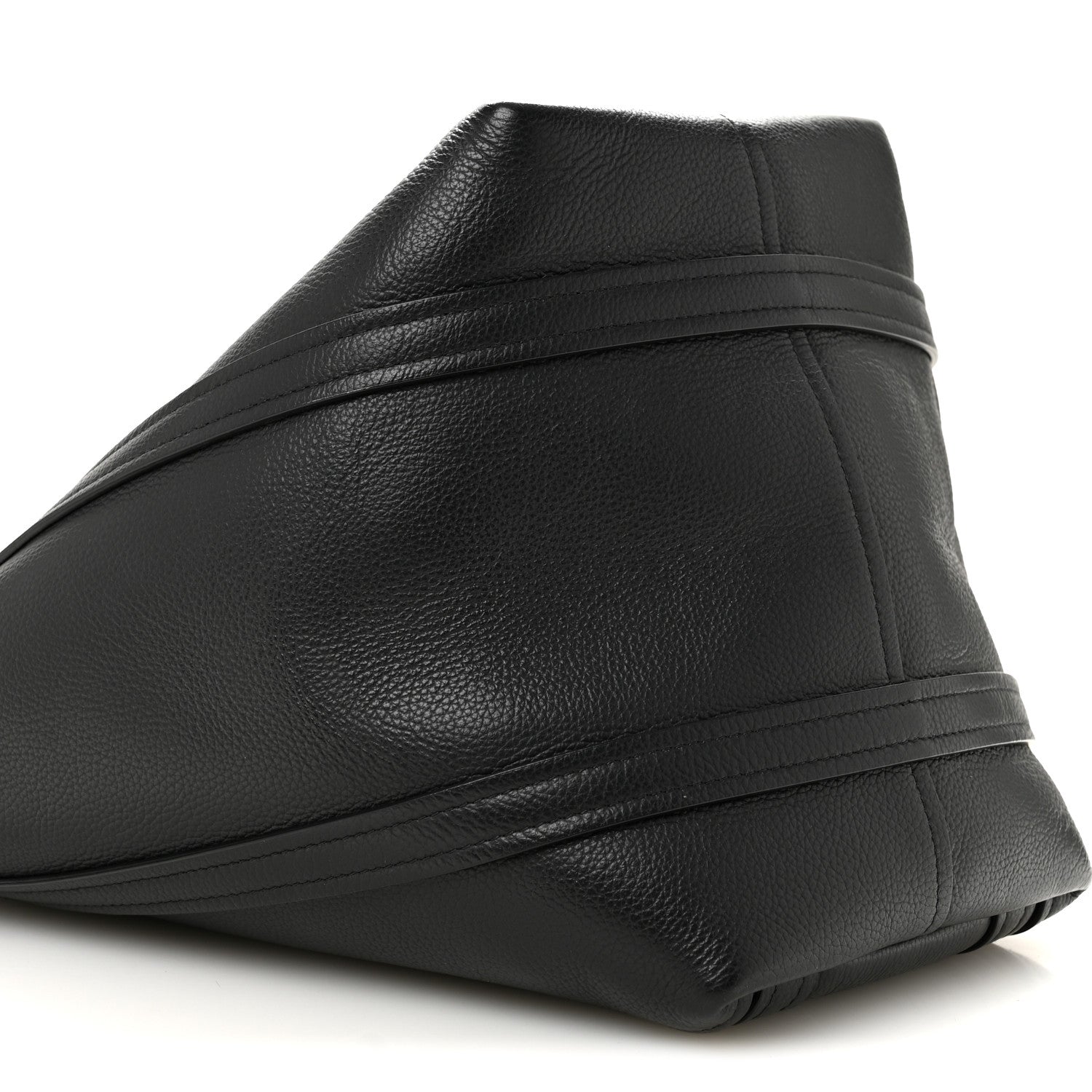 Grained Calfskin Small Everyday North South Shoulder Tote Bag Black