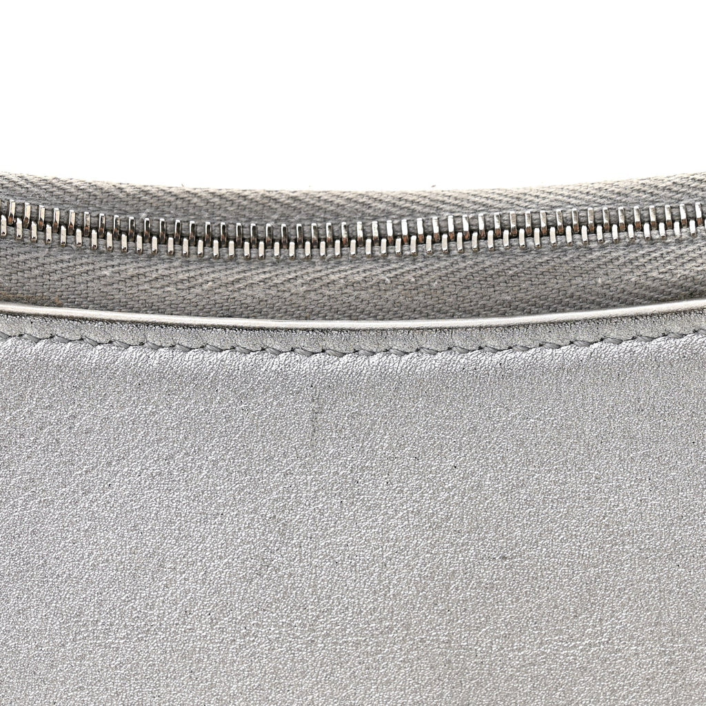 Metallic Calfskin Mary Kate Shoulder Bag Silver