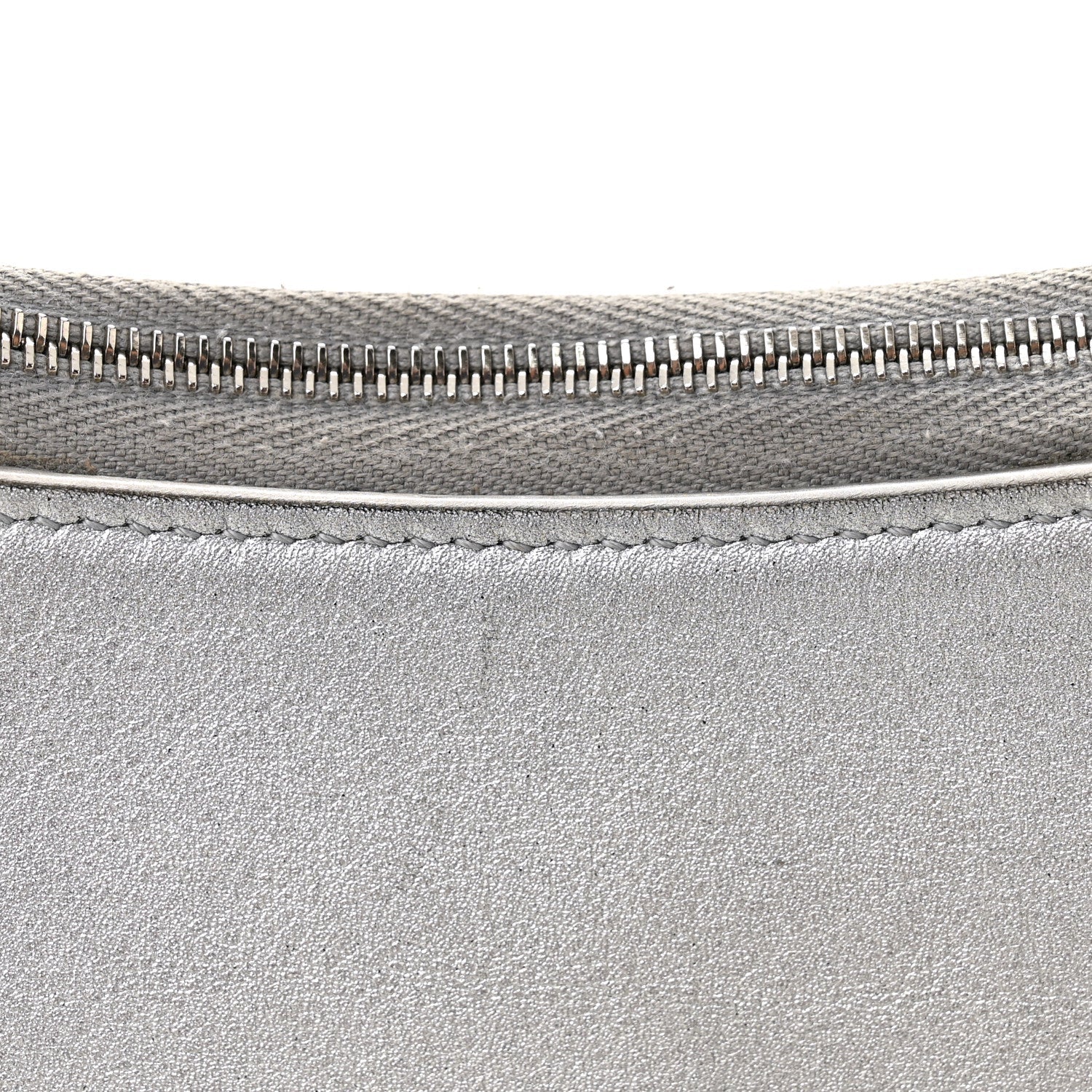Metallic Calfskin Mary Kate Shoulder Bag Silver