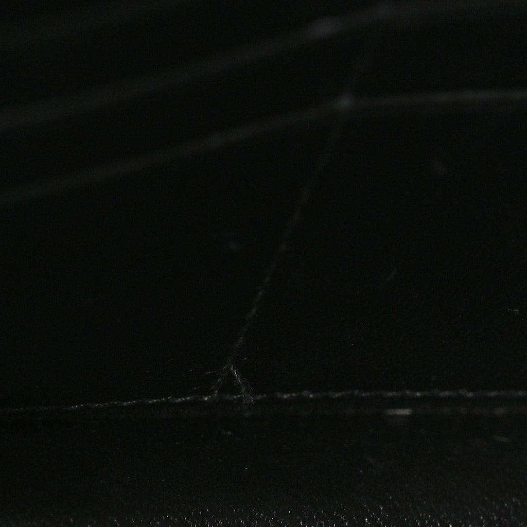 Shiny Calfskin Logo Crocodile Embossed Ville Wallet on Chain Black