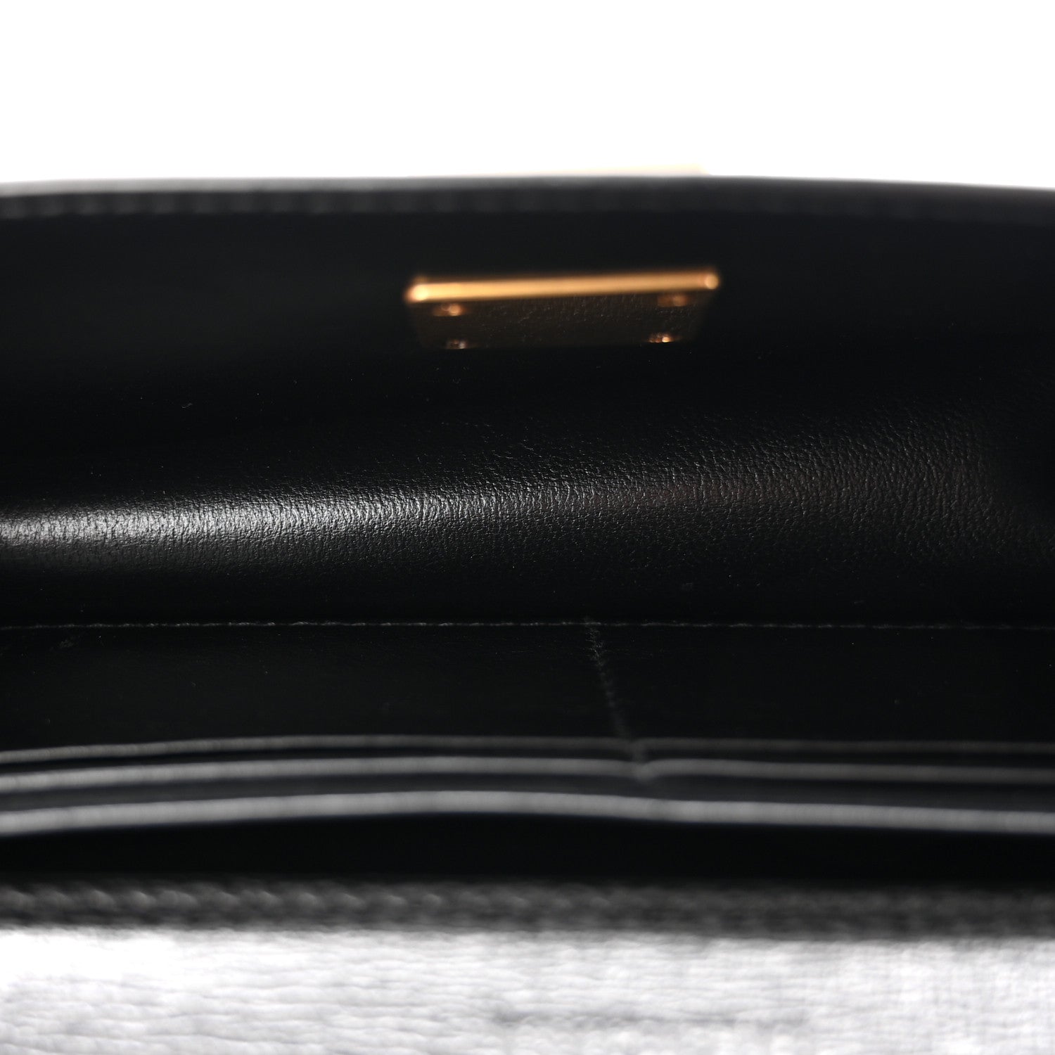 Calfskin Stripe Embossed Gossip Chain Bag XS Black