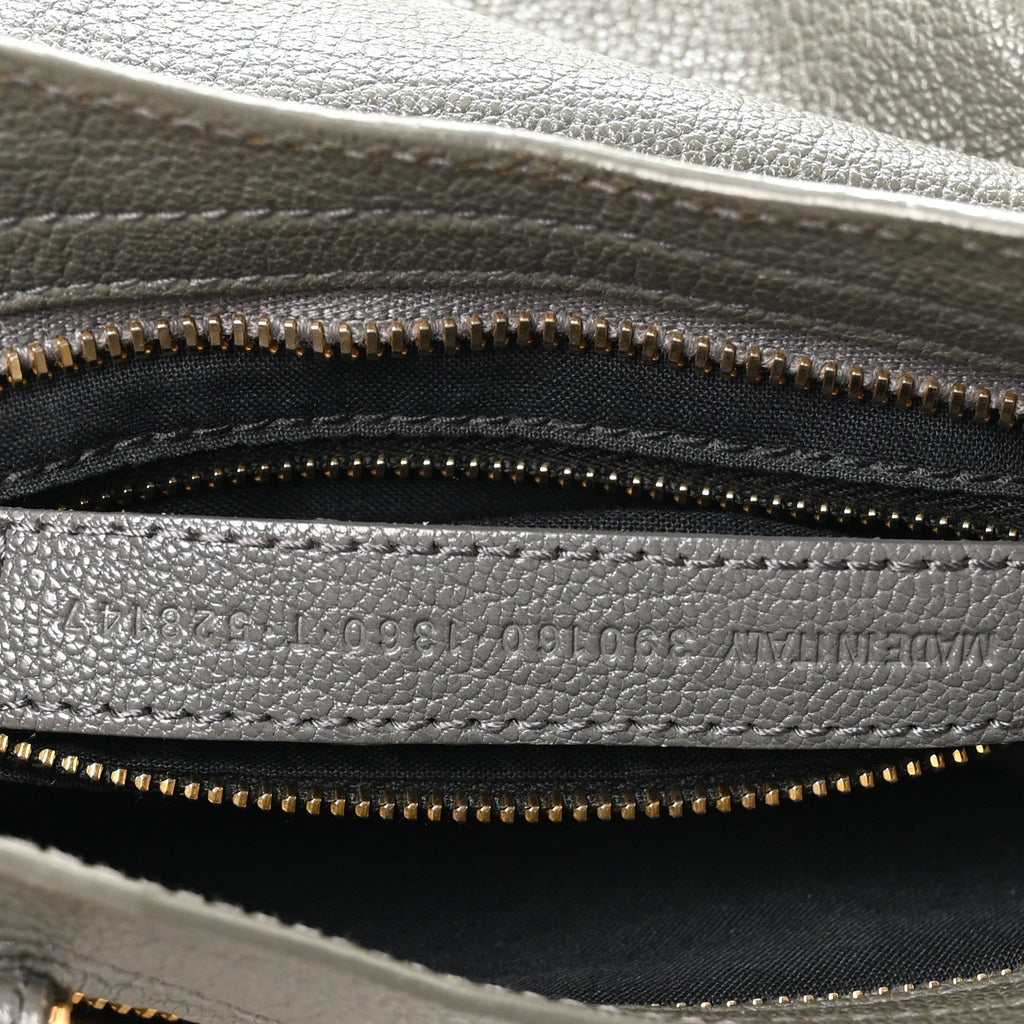Chevre Gold Metallic Edge Hardware Mini City Gris Acier