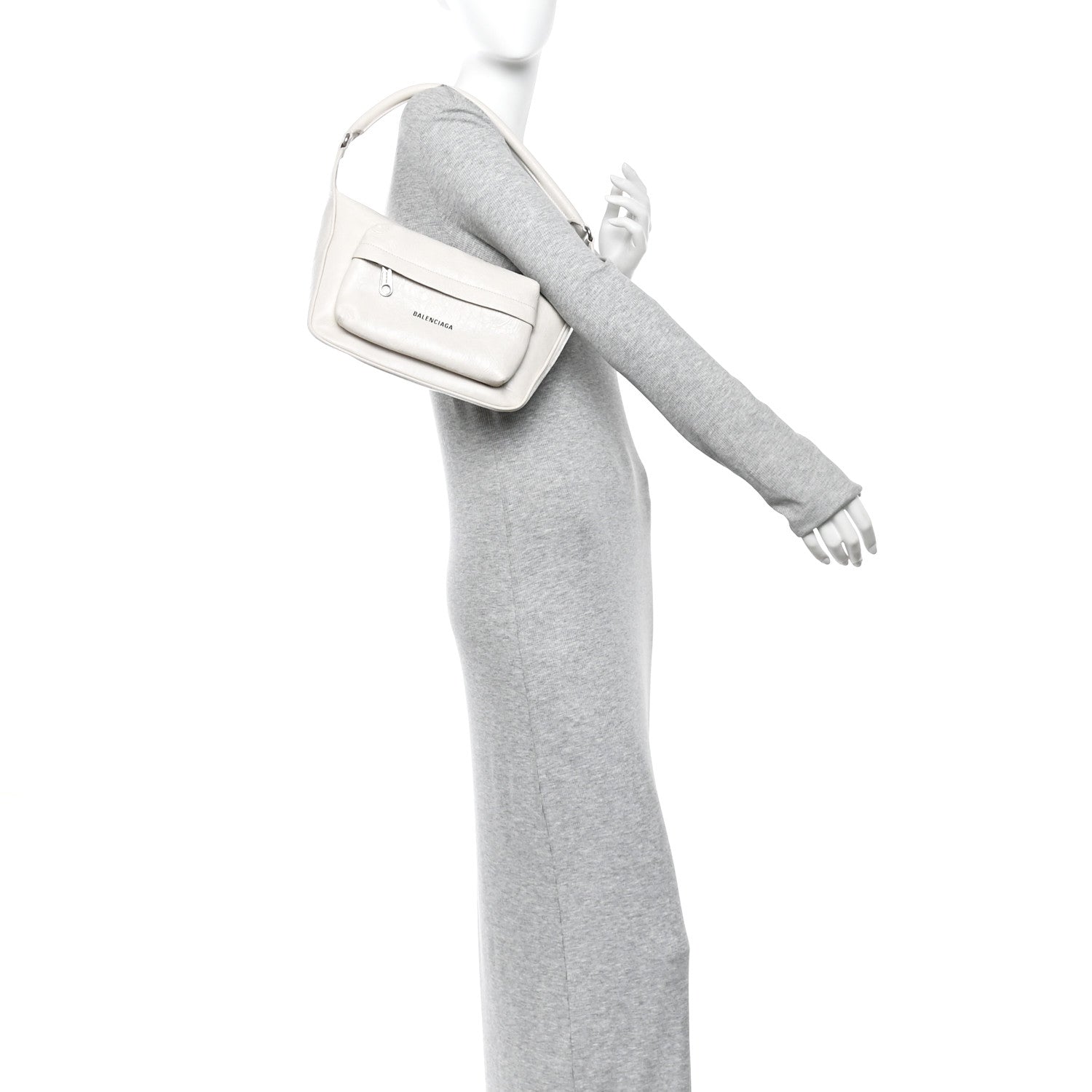 Arena Lambskin Raver Shoulder Bag Nacre