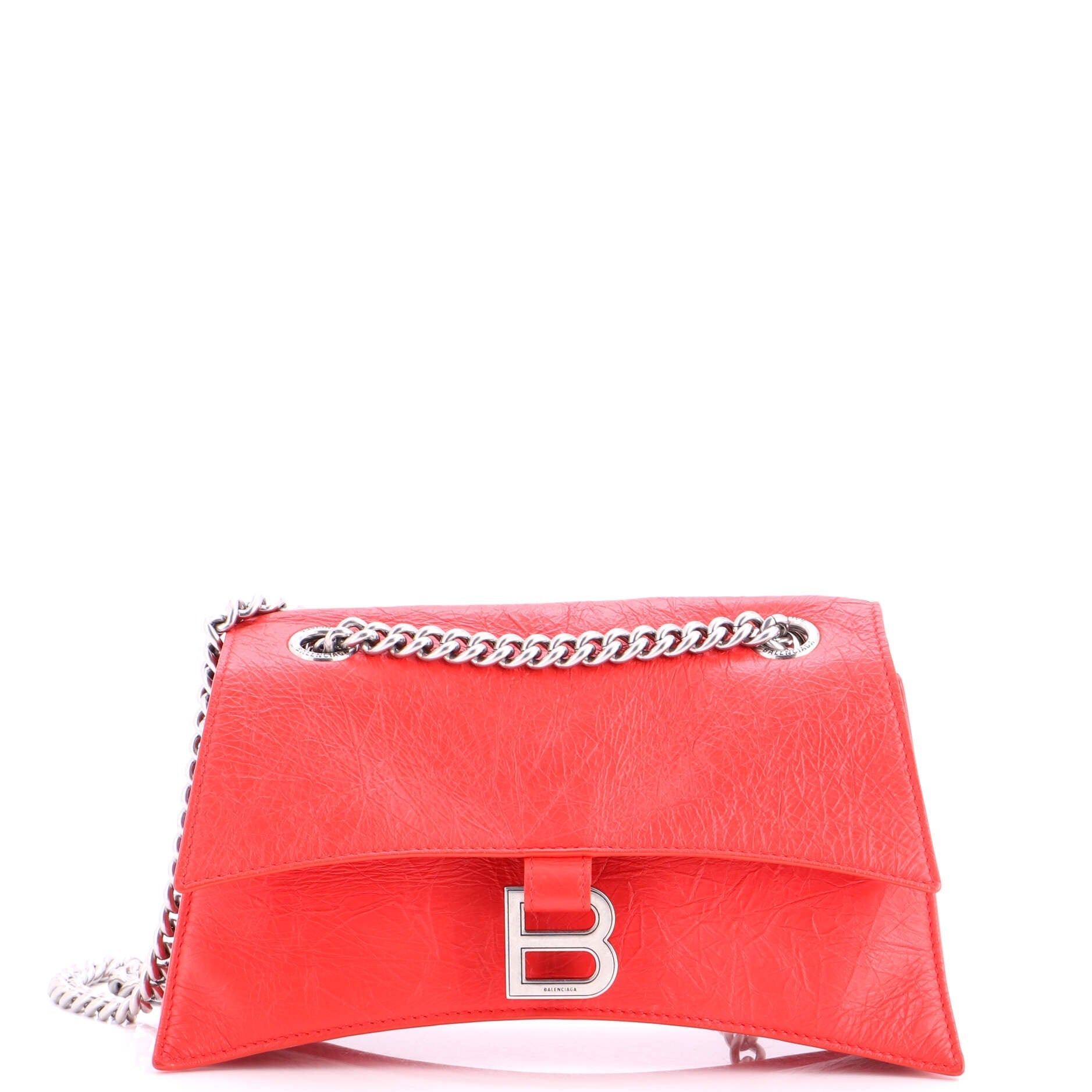 Crush Chain Flap Bag Leather Small