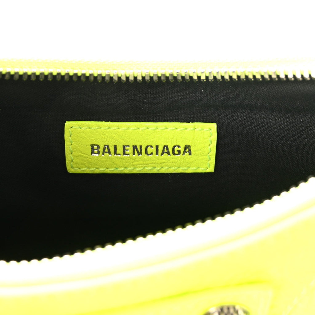 Agneau Arena Le Cagole Shoulder Bag XS Fluo Yellow