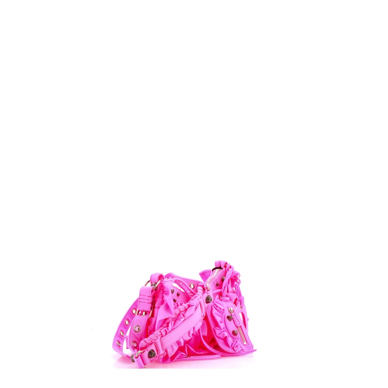 Le Cagole Giant Studs Shoulder Bag Ruffled Spandex XS