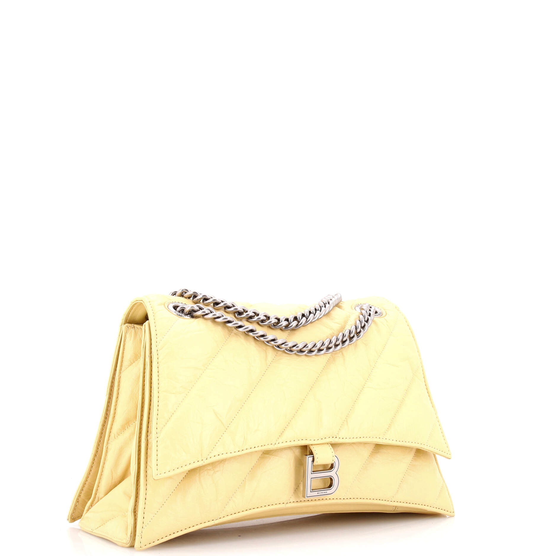 Crush Chain Flap Bag Quilted Crushed Calfskin Medium