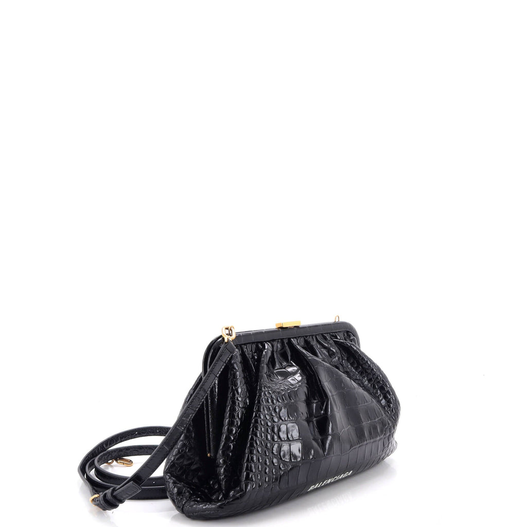 Cloud Clutch Crocodile Embossed Leather Large
