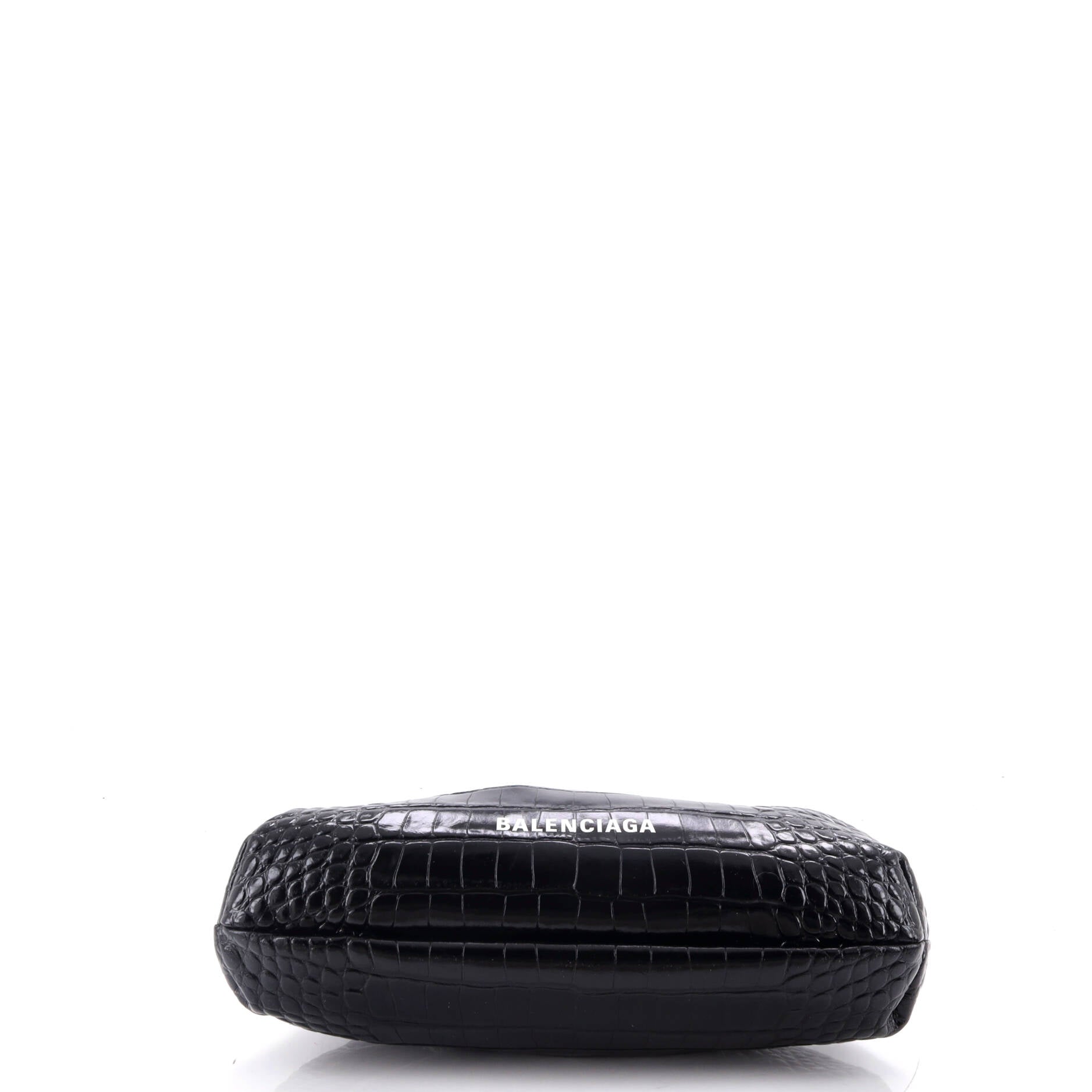 Cloud Clutch Crocodile Embossed Leather Large
