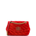 BB Chain Round Shoulder Bag Quilted Velvet Small