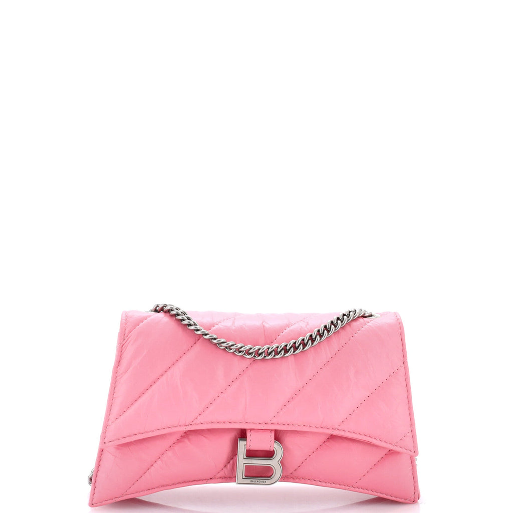 Crush Chain Flap Bag Quilted Crushed Calfskin Small