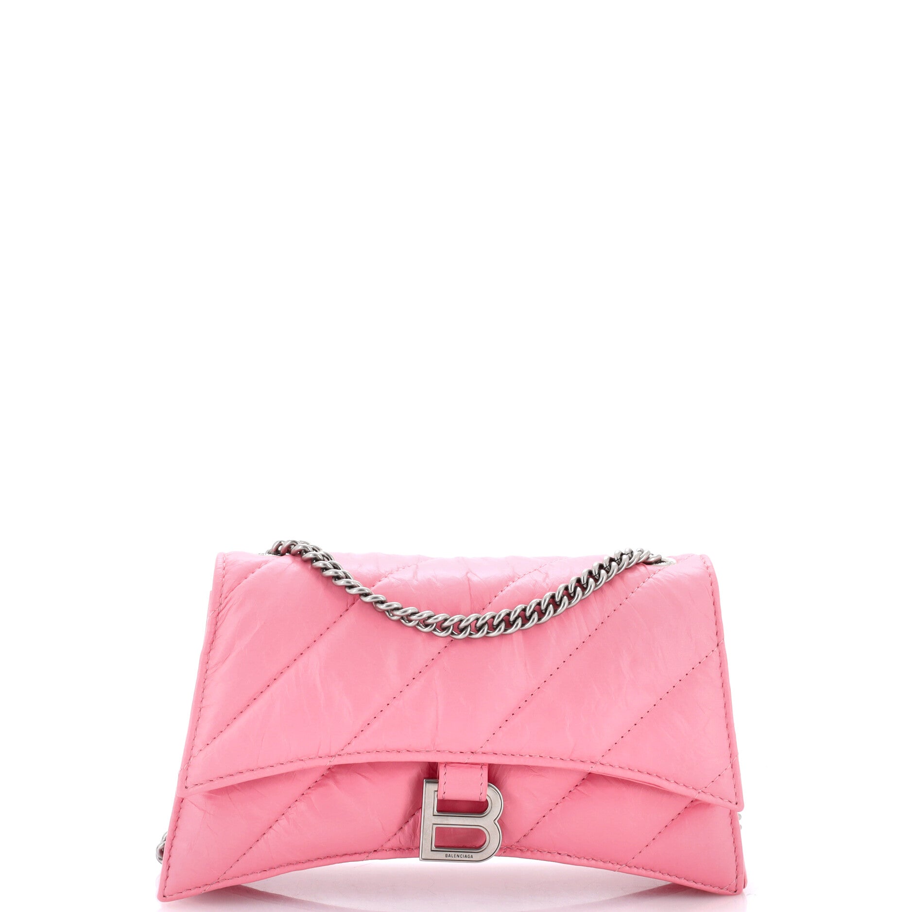 Crush Chain Flap Bag Quilted Crushed Calfskin Small