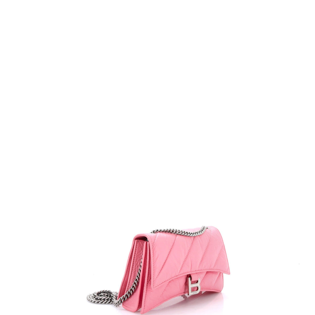Crush Chain Flap Bag Quilted Crushed Calfskin Small