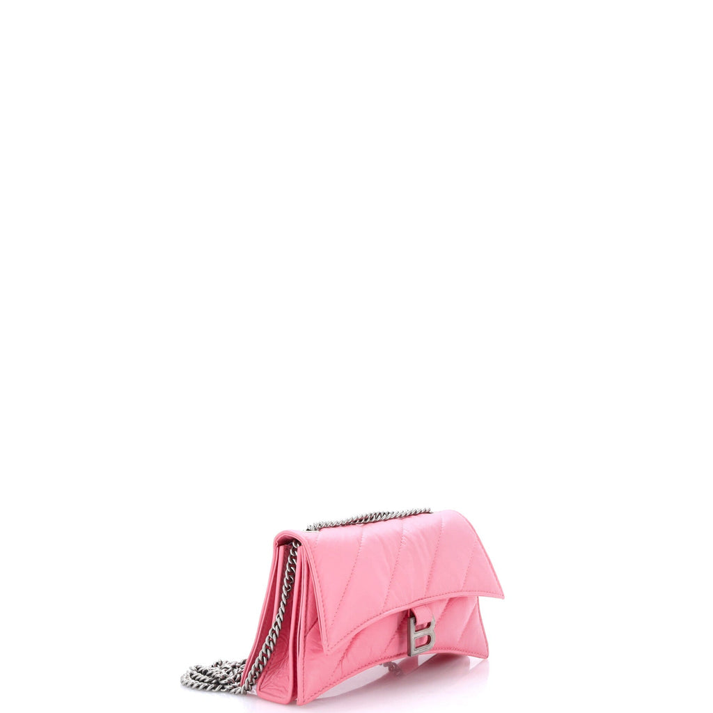 Crush Chain Flap Bag Quilted Crushed Calfskin Small