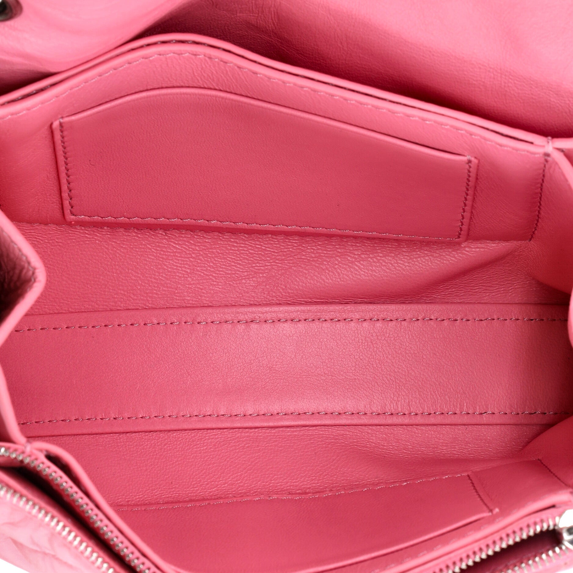 Crush Chain Flap Bag Quilted Crushed Calfskin Small