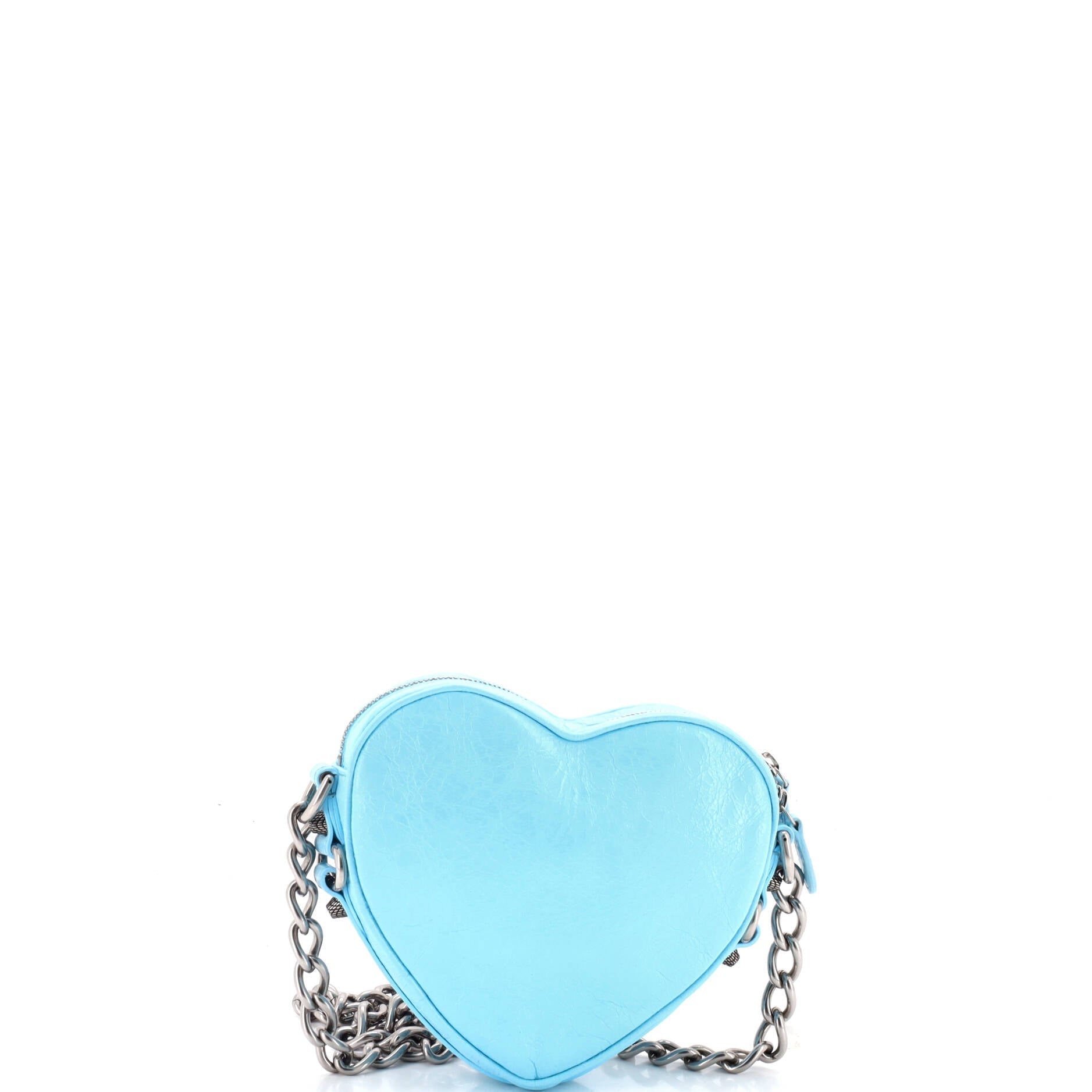 Le Cagole Giant Studs Heart Chain Bag Leather Mini