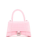 Hourglass Top Handle Bag Crocodile Embossed Leather Small