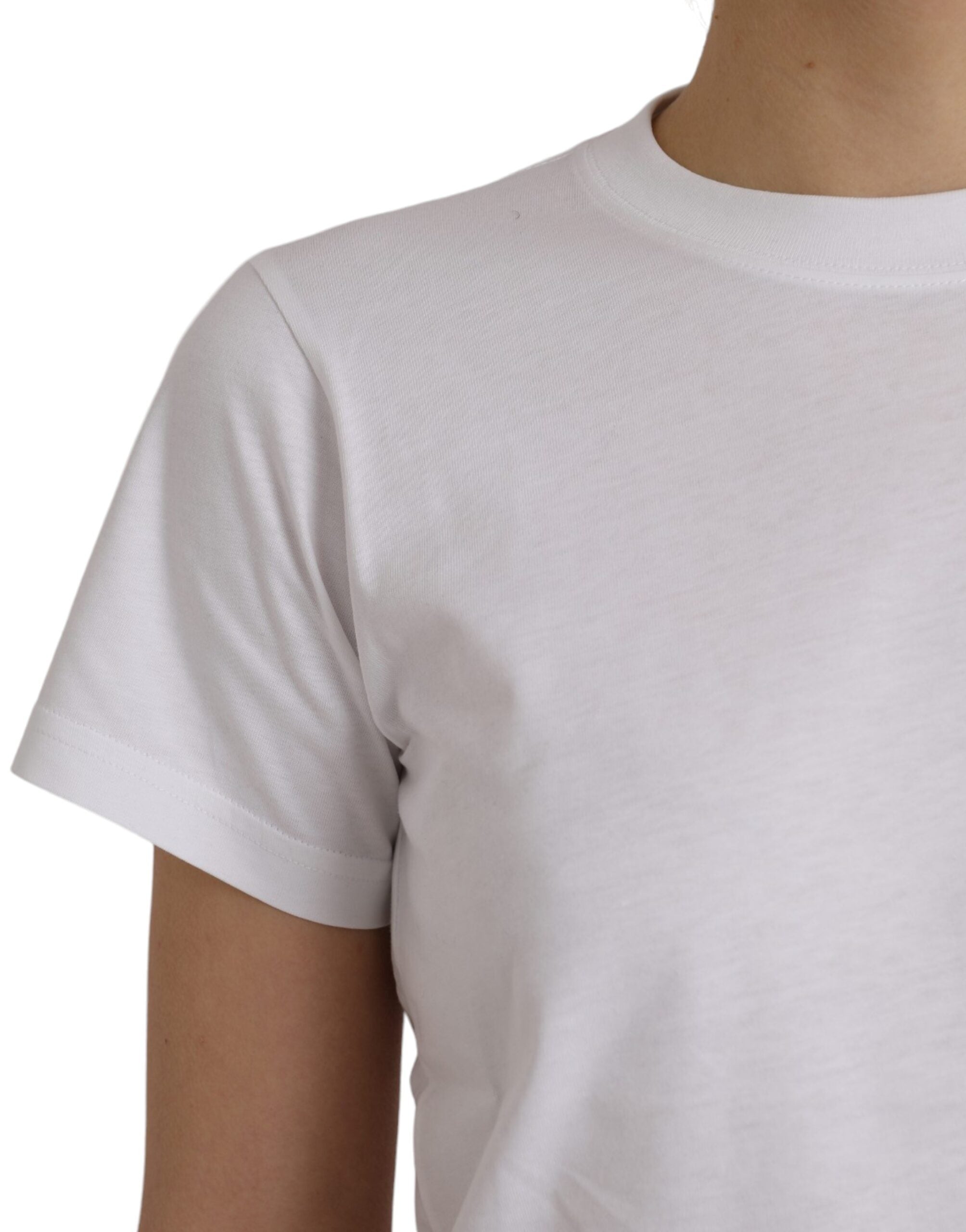 Balenciaga White Cotton Crew Neck Short Sleeves women T-shirt