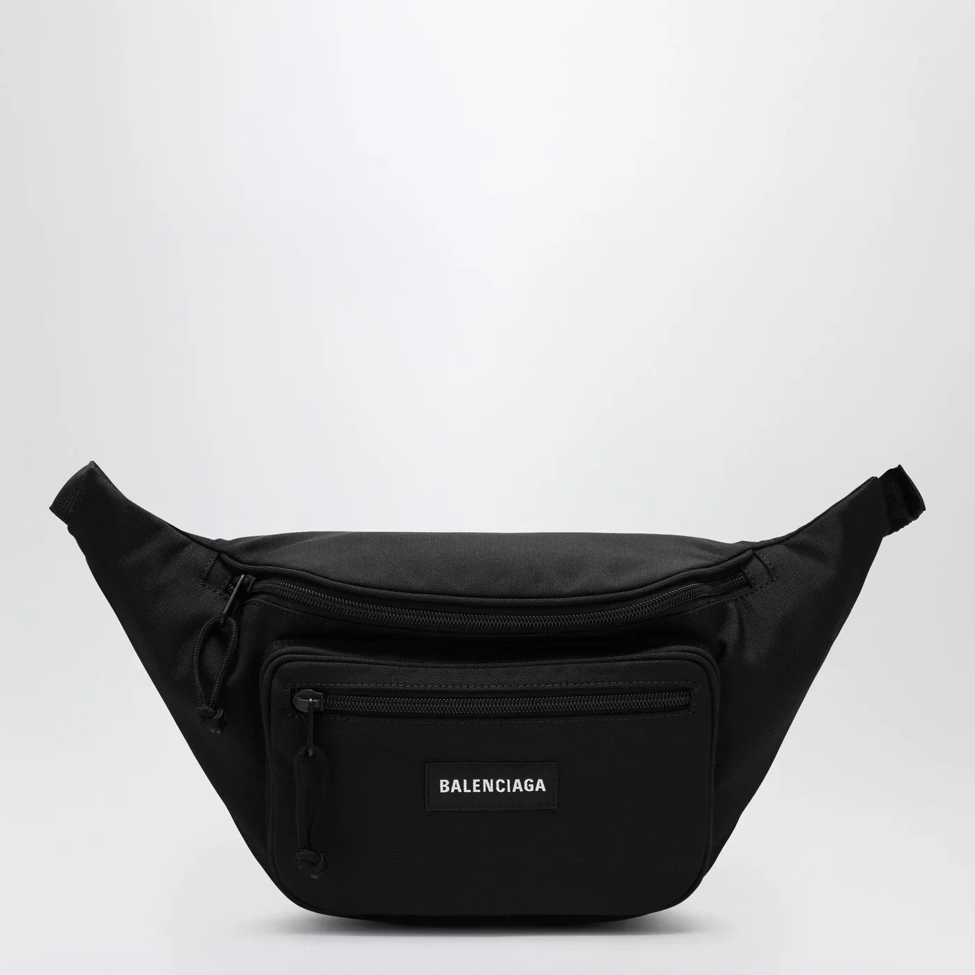 Balenciaga - Explorer black nylon belt bag with logo