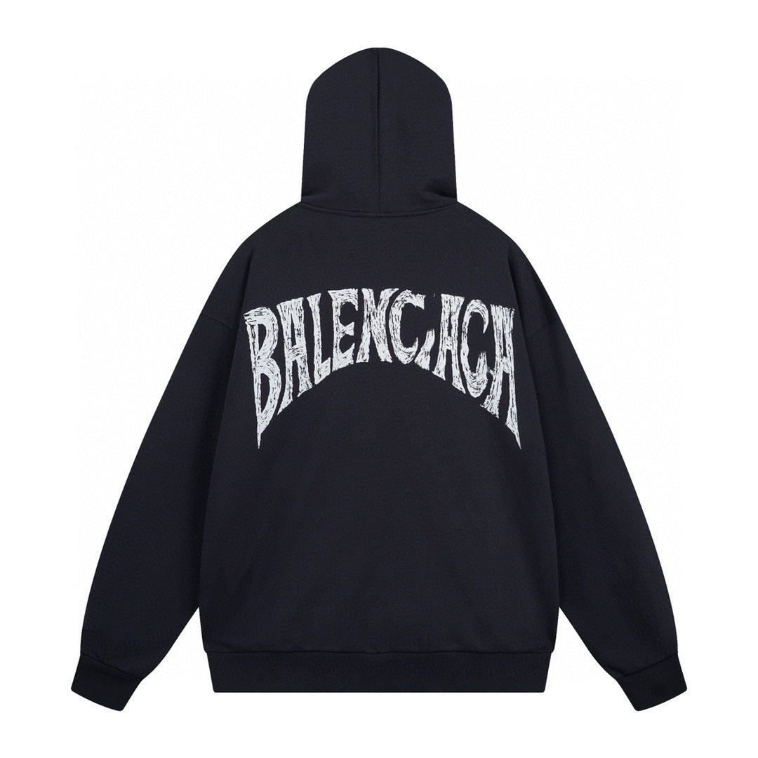 Balenciaga Men's Print LOGO Hoodie