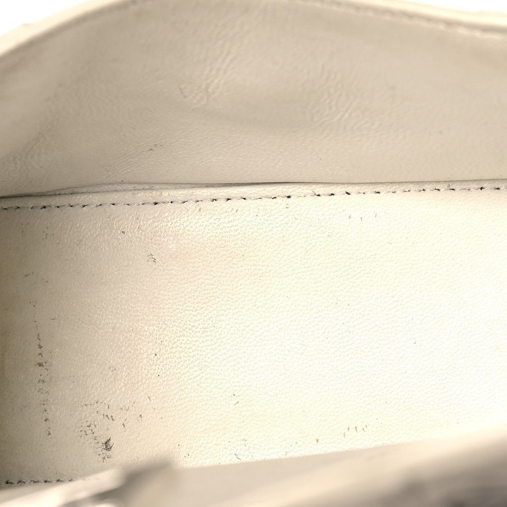 Smooth Calfskin Graffiti Hourglass Top Handle Bag XS White Black